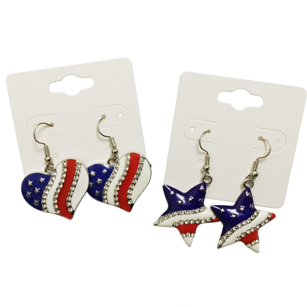 Patriotic Stars and Stripes Earrings